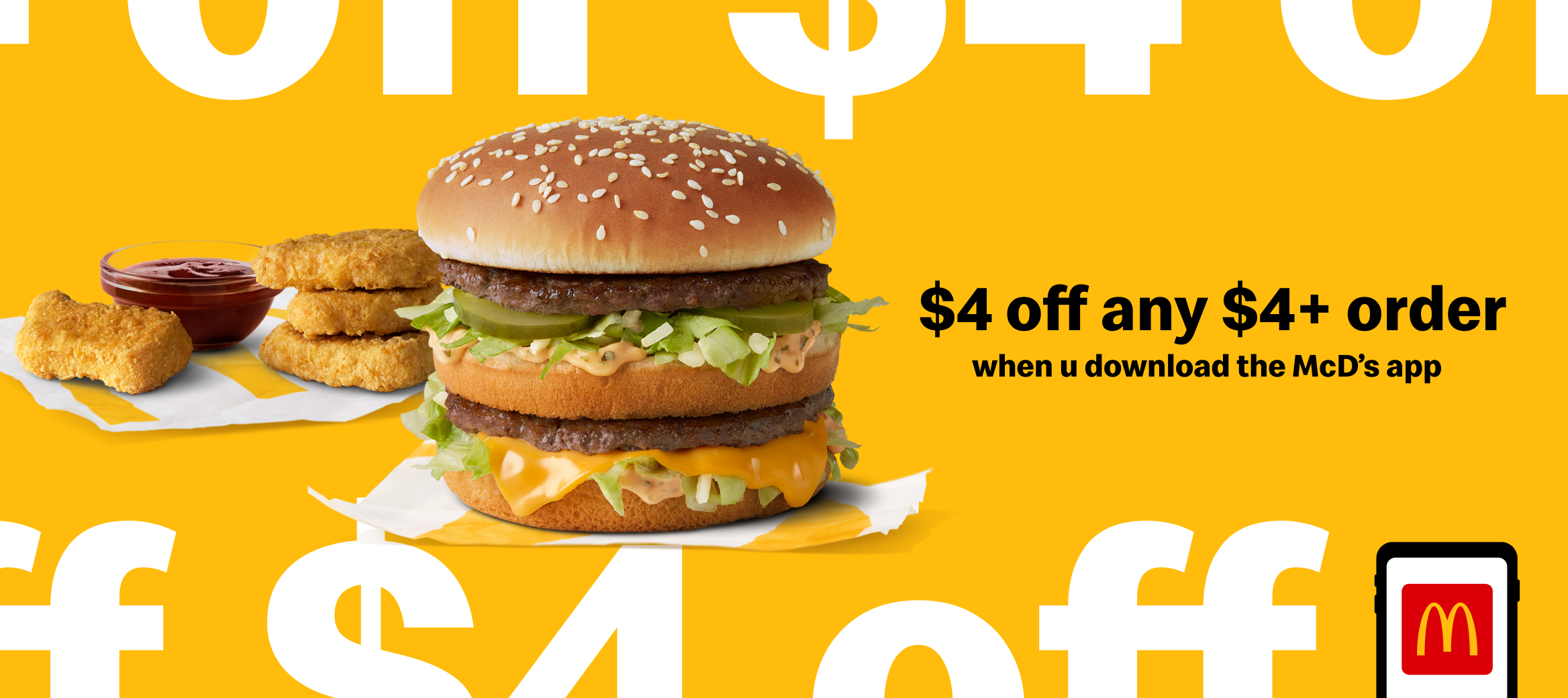 McDonalds - $4 Off Your First App Order